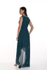 Frank Lyman Montreal Spruce Cocktail dress with long back attached chiffon overlay