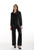 Frank Lyman Montreal Black Pull On Sequin Pant With Pockets in Wider Leg Style