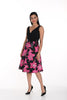 Frank Lyman Montreal Evening gown in floral fuchsia print with crinoline lined a line skirt and concealed back zipper