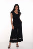 Frank Lyman black one piece jumpsuit with flattering palazzo style pant