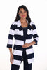Frank Lyman navy white stripe open front jacket
