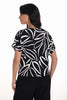 Frank Lyman Woven knit top in black white print