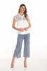 Frank Lyman Cropped wide leg jeans with silver seam detail