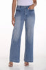 Frank Lyman Wide leg 4 pocket full length jeans with sequin pocket trim detail