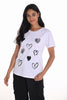 Frank Lyman white cotton t-shirt with front heart print detail