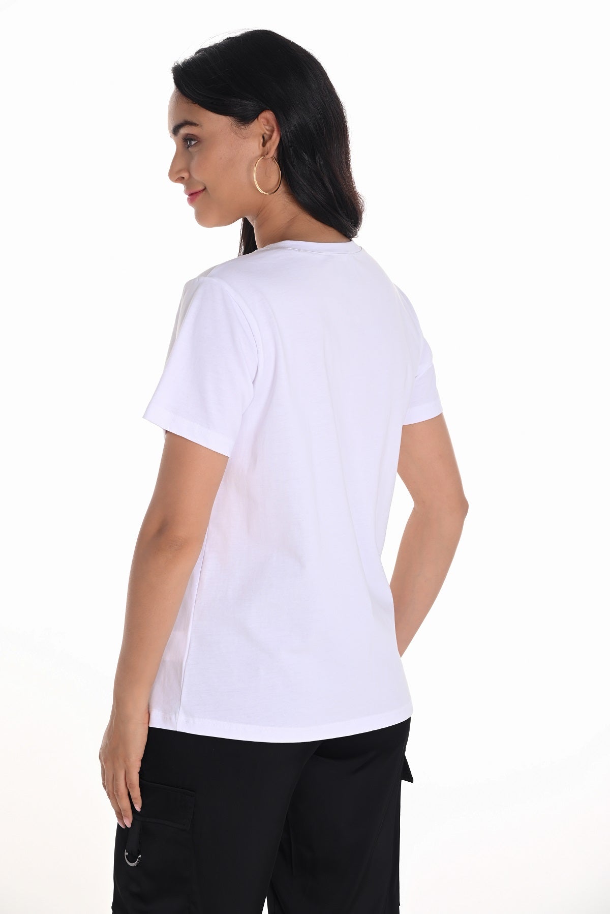 Frank Lyman white cotton t-shirt with front heart print detail