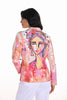 Frank Lyman Montreal Orange print blazer with fashionista print detail