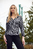 Grey black tunic sweater with embellished front zipper detail