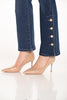 Frank Lyman wide leg jeans with working button side detail