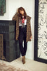 Leopard print open front cardigan sweater