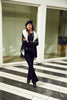Frank Lyman textured knit black off white vest