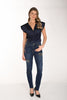 Frank Lyman 5 pocket Skinny blue jeans with sequin front print detail