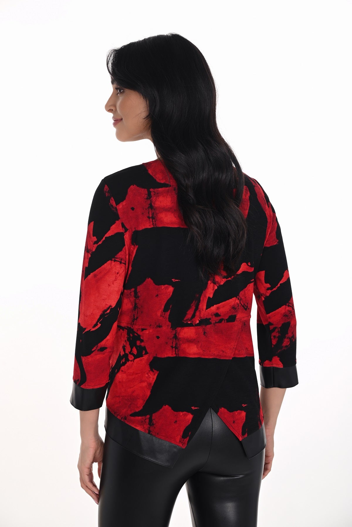 Black red tunic with polyurethane trim detail