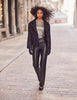 Frank Lyman Textured boucle knit navy plaid blazer