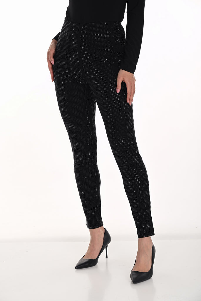 Black studded pull on leggings