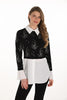 lack white tunic blouse with sequin front and sleeve detail