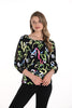 Frank Lyman multi colored off the shoulder top with shoulder cutout detail