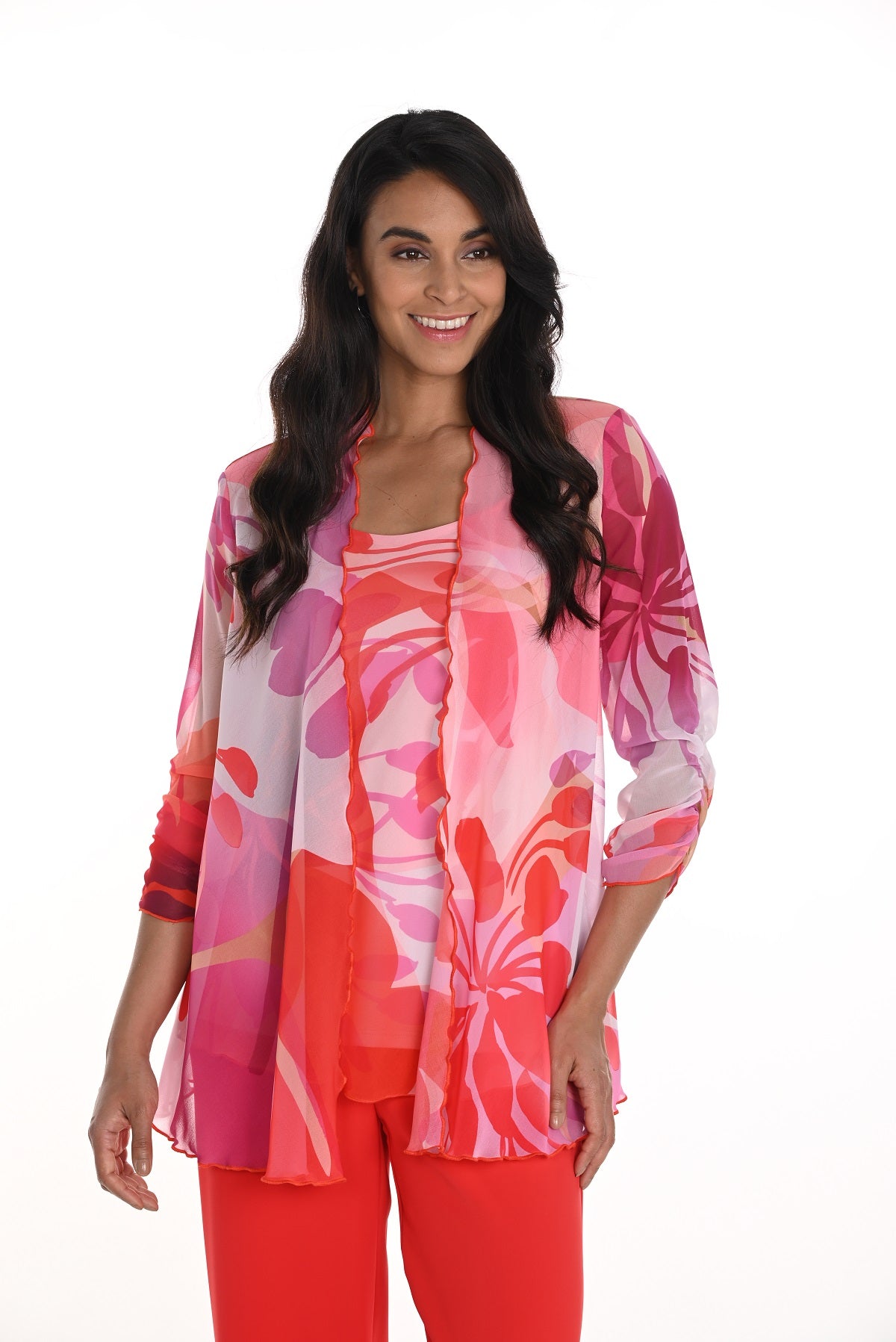 Frank Lyman Montreal Floral Chiffon Overlay Jacket