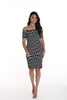 Frank Lyman Montreal Black White off the shoulder woven knit dress.