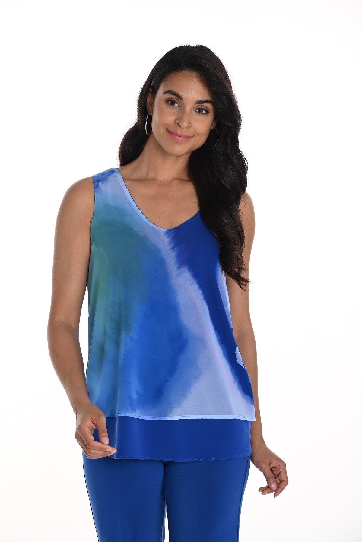 Frank Lyman royal blue sleeveless Top in flattering a line silhouette