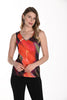 Frank Lyman Montreal Orange black abstract print camisole