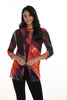 Frank Lyman Montreal Orange black abstract print sheer cover up