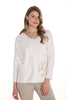 Frank Lyman Off white tunic sweater with front heart print detail and dolman sleeve