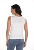 Frank Lyman Sleeveless off white Knit Sweater with front sequin detail