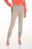 Frank Lyman Beige 5 pocket Jeans with scalloped sequin lace hem detail