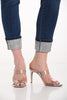 Frank Lyman Montreal Crop Blue Jeans With striking silver hem detail.