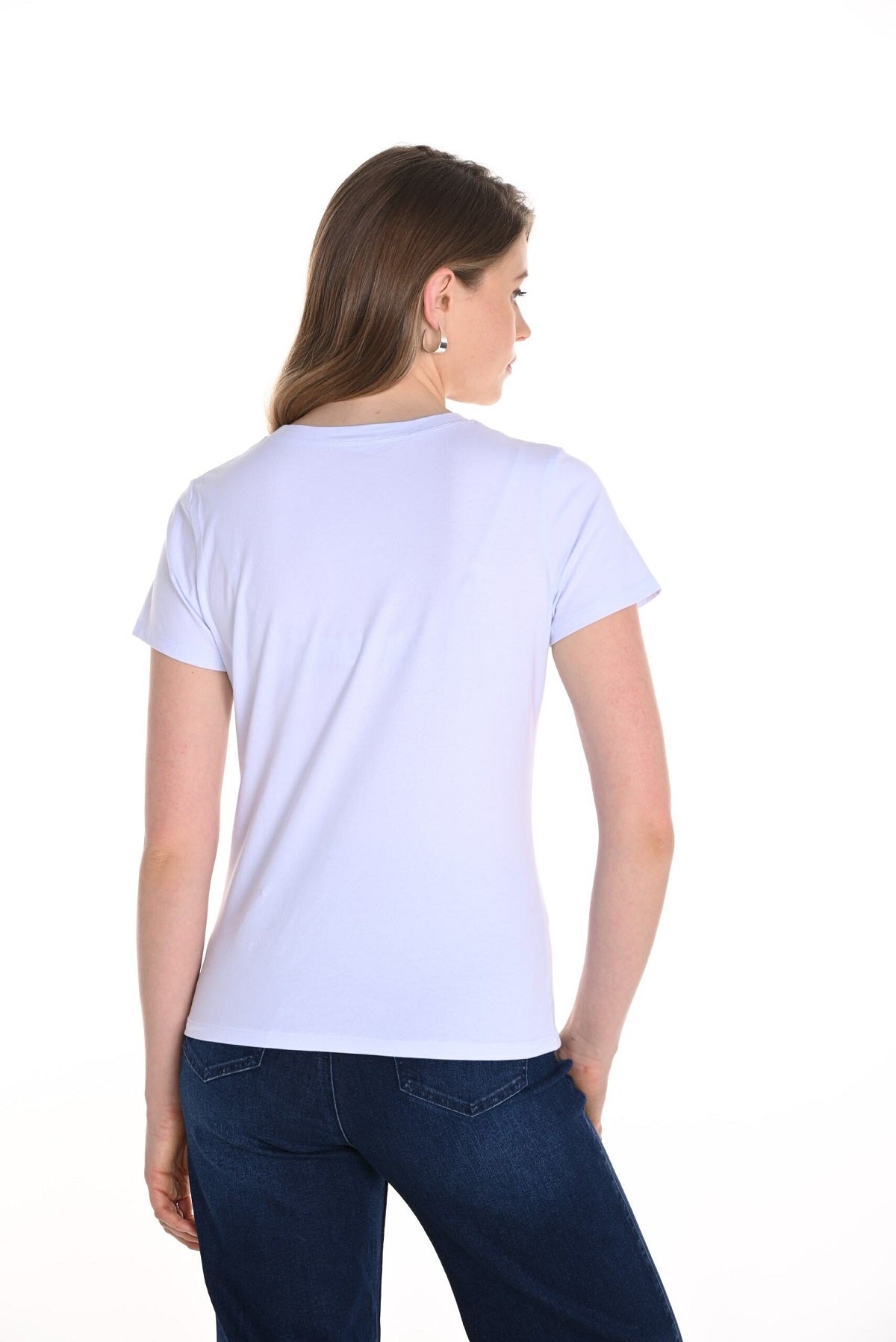 Frank Lyman White cotton t-shirt with front love sequin print .