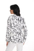 Frank Lyman Montreal Black white blazer with fashionista print on front & back