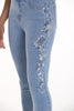 Frank Lyman Light denim skinny jeans with side sequin detail