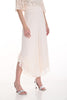 Frank Lyman Cropped Vanilla Pull on evening pant with chiffon overlay and ruffled hem detail