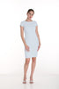 Frank Lyman Montreal Light blue silver metallic knit cocktail dress