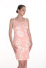 Frank Lyman Embroidered floral pink cocktail dress