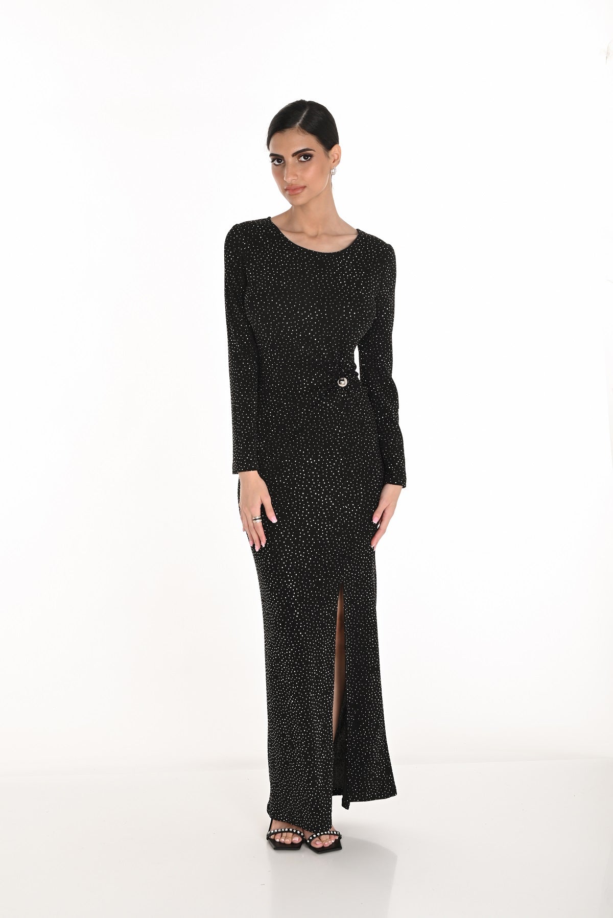 Frank Lyman Black sequin evening gown