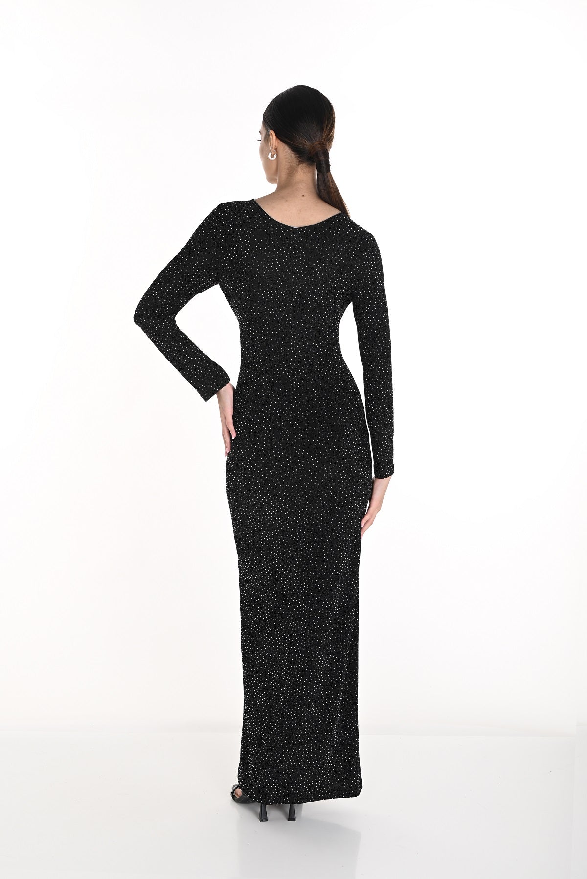 Frank Lyman Black sequin evening gown