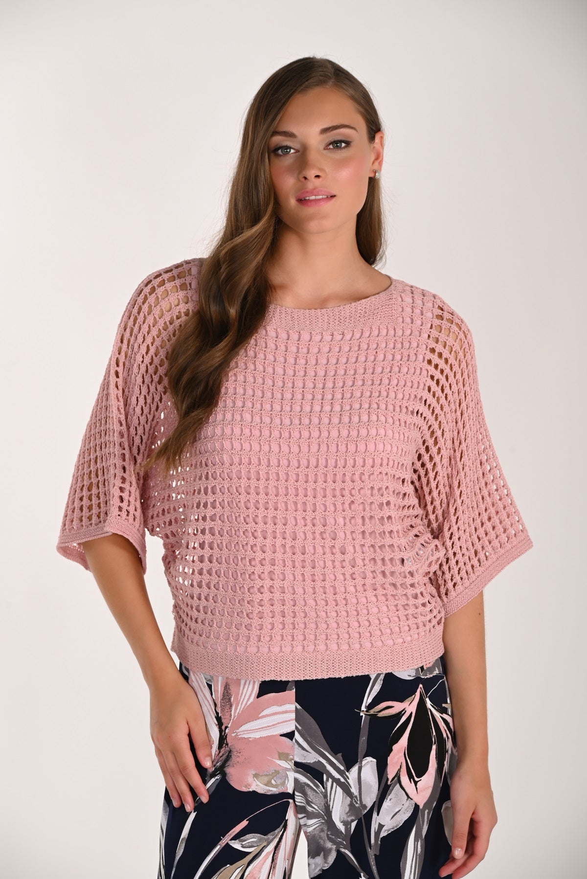 Pink crochet sweater