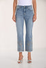 High Waisted Wide Leg Jeans with sequin frayed hem detail