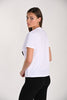 White cotton t-shirt with sequin shoes print