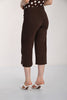 Brown cropped cotton jeans with sequin detail.