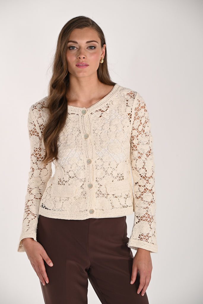 Crochet Knit Sweater. Frank Lyman Style 261663