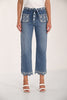 Trendy Mid rise cropped  wide leg jeans with print detail