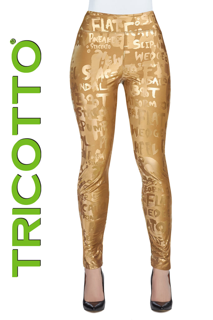 Tricotto Gold Printed Pull on legging Pant