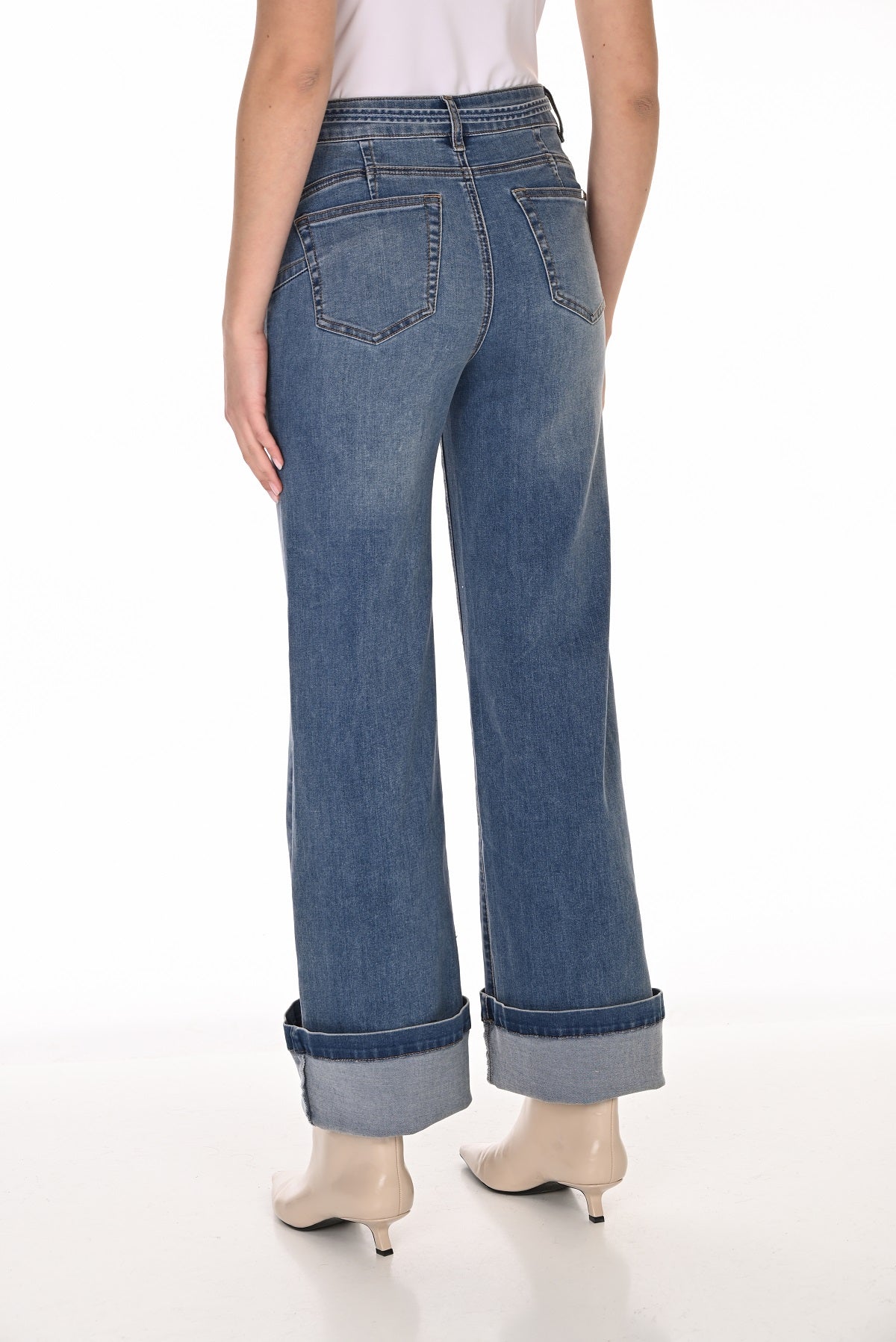 Premium High Rise Wide Leg Jeans. Frank Lyman 263708