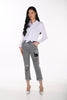 Stylish Pull On Grey Jeans With Patch Sequin Detail. Frank Lyman 264819