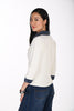 Cardigan en maille haut de gamme avec bordure en denim. Frank Lyman 264852