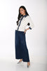 Cardigan en maille haut de gamme avec bordure en denim. Frank Lyman 264852