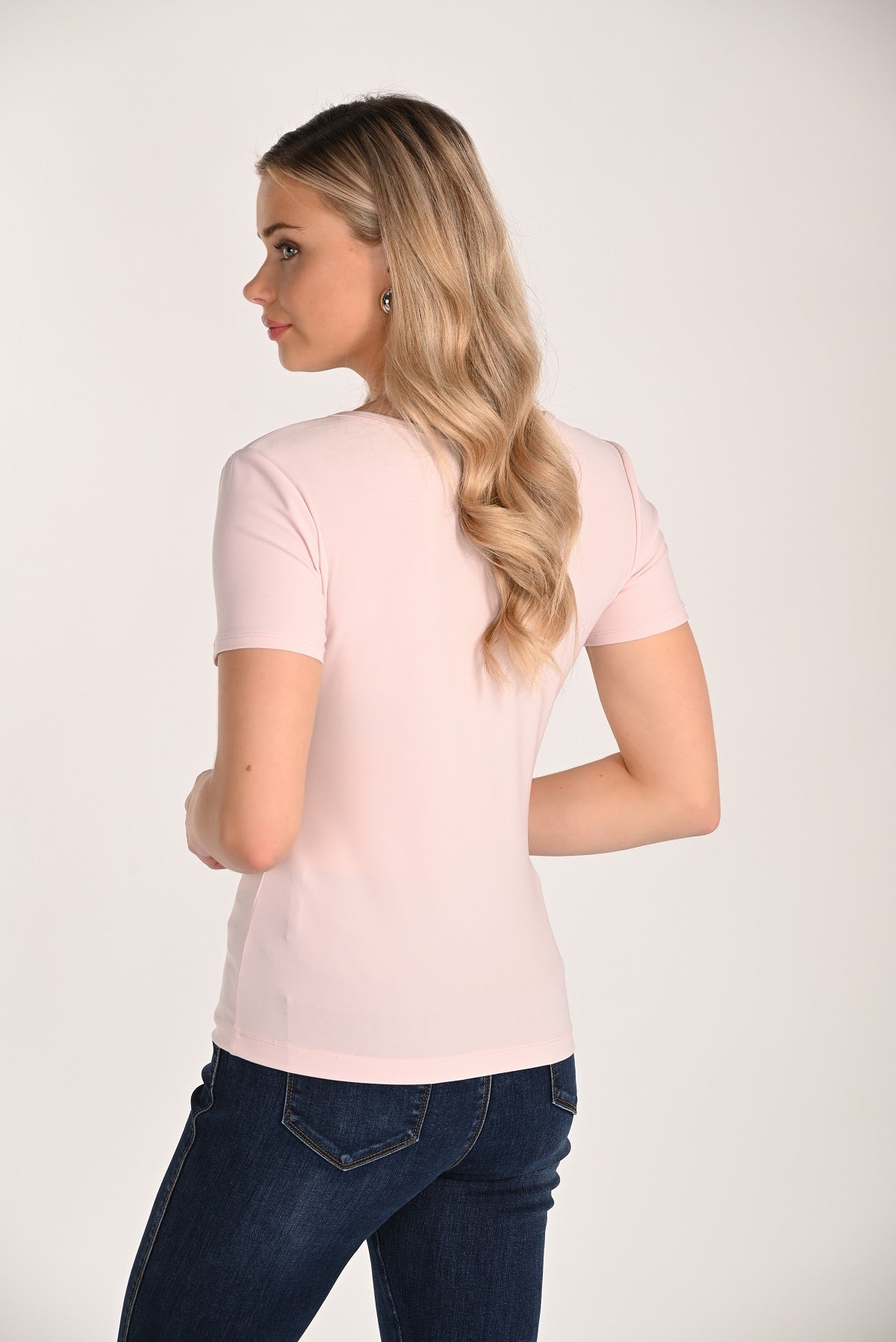 Pink Pullover Top With Sequin Front And Embellished Zipper